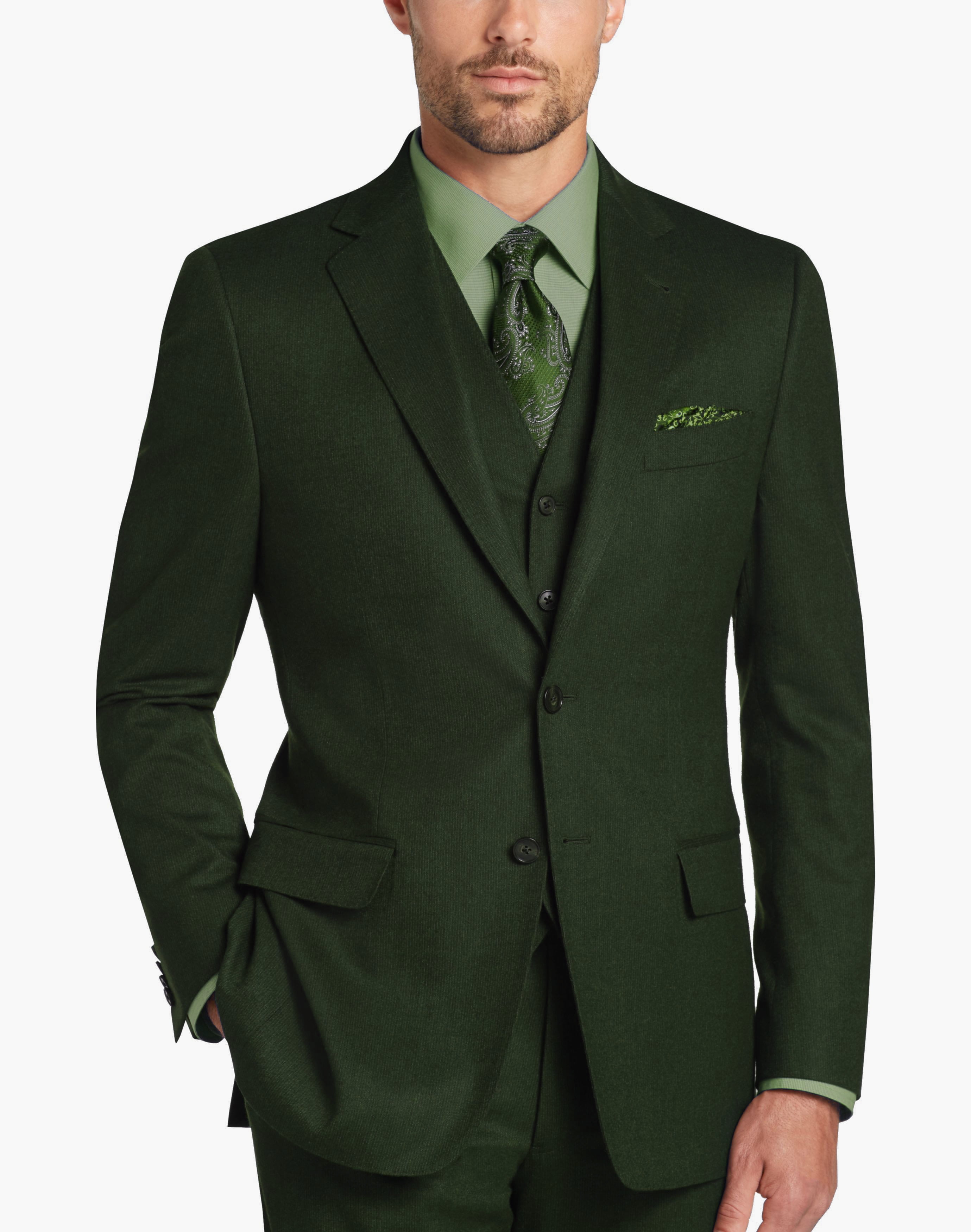 Olive Green Check Tweed 3 Piece Suit - Tweedmaker